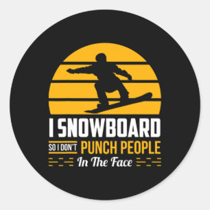 Snowboarden Gift Grappig Extreme Sport Sarcastisch Ronde Sticker