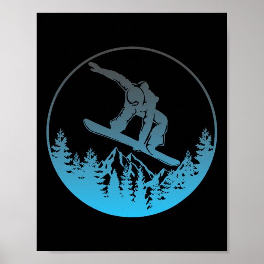 Snowboarden Gift  Pine Snowboard Poster (Voorkant)
