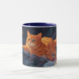 Snowboarden Ginger Kitten Cartoon Kunst Mok