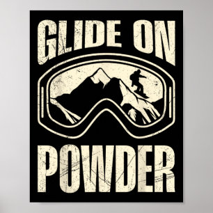 Snowboarden Glide op Poeder Grappig Snowboard Kind Poster