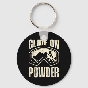 Snowboarden Glide op Poeder Grappig Snowboard Kind Sleutelhanger