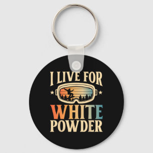 Snowboarden Goggles Ik leef voor White Powder Snow Sleutelhanger
