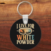 Snowboarden Goggles Ik leef voor White Powder Snow Sleutelhanger (Voorkant)