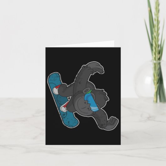 Snowboarden Gorilla Snowboard Mannen Vrouwen Kinde Kaart (Voorkant)