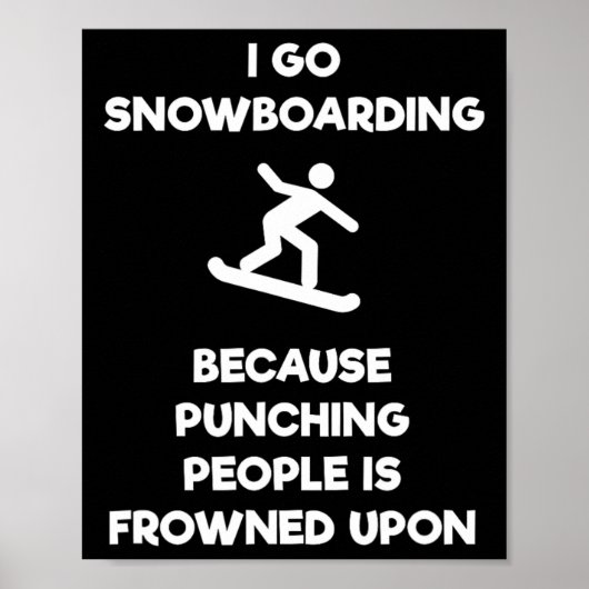 Snowboarden Grappig - Snowboard Punch Poster (Voorkant)
