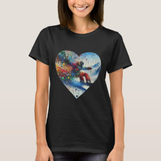 Snowboarden Heart – Levendige Extreme Sport Art T-shirt