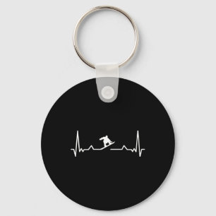 Snowboarden Heartbeat Winter Sport Gift voor Snowb Sleutelhanger