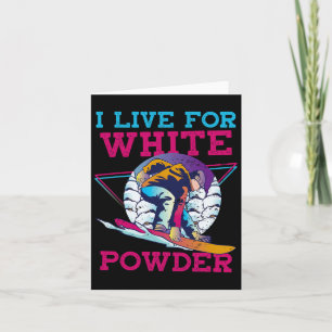 Snowboarden Ik Live Voor Witte Poeder Retro 90s 80 Kaart