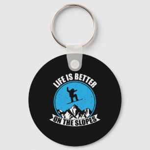 Snowboarden in de winter is beter op de piste sleutelhanger