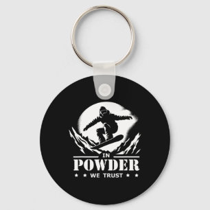 Snowboarden in Powder We Trust Graphic Sleutelhanger