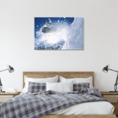 Snowboarden in Snowbird Resort, Wasatch Canvas Afdruk (Insitu (Slaapkamer))
