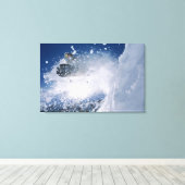 Snowboarden in Snowbird Resort, Wasatch Canvas Afdruk (Insitu (Houten vloer))