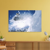 Snowboarden in Snowbird Resort, Wasatch Canvas Afdruk (Insitu (Woonkamer))