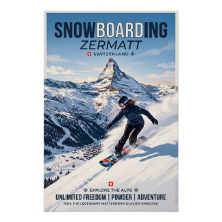 Snowboarden in Zermatt Perfect Poster