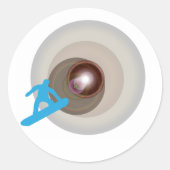 Snowboarden invoeren ronde sticker (Voorkant)