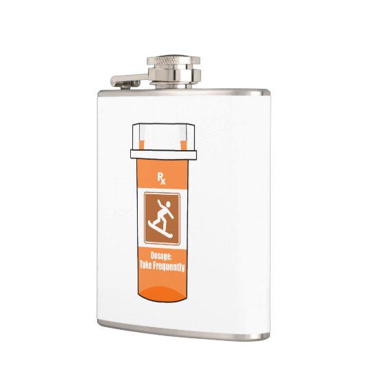 Snowboarden is mijn medicijn heupfles (Links)