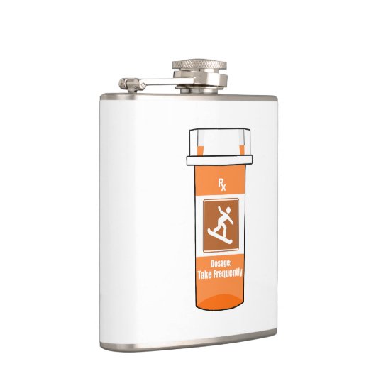 Snowboarden is mijn medicijn heupfles (Rechts)