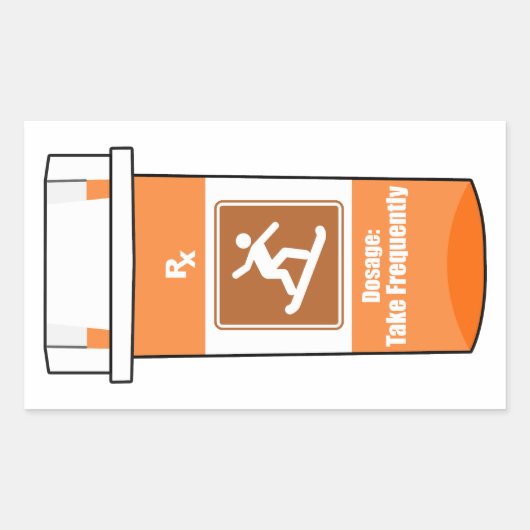 Snowboarden is mijn medicijn rechthoekige sticker (Voorkant)