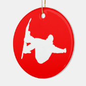 snowboarden keramisch ornament (Links)