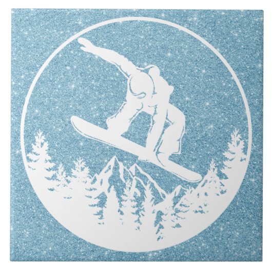 Snowboarden keramische Tegel Tegeltje (Voorkant)