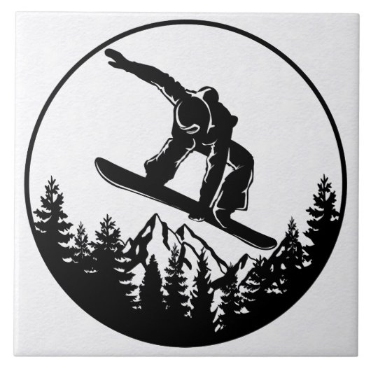 Snowboarden keramische Tegel Tegeltje (Voorkant)