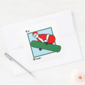 Snowboarden kerstcadeaulabels vierkante sticker (Envelop)