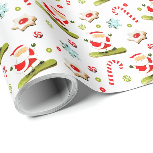 Snowboarden Kerstmis vakantie cadeau Cadeaupapier (Rol Hoek)