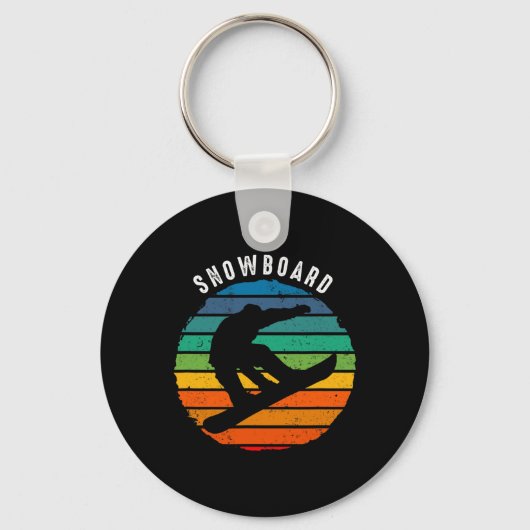 Snowboarden Kleding - Sunset Snowboard Sleutelhanger (Voorkant)