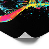 Snowboarden Kleurenverf Splash Snowboarder Downhi Poster (Hoek)