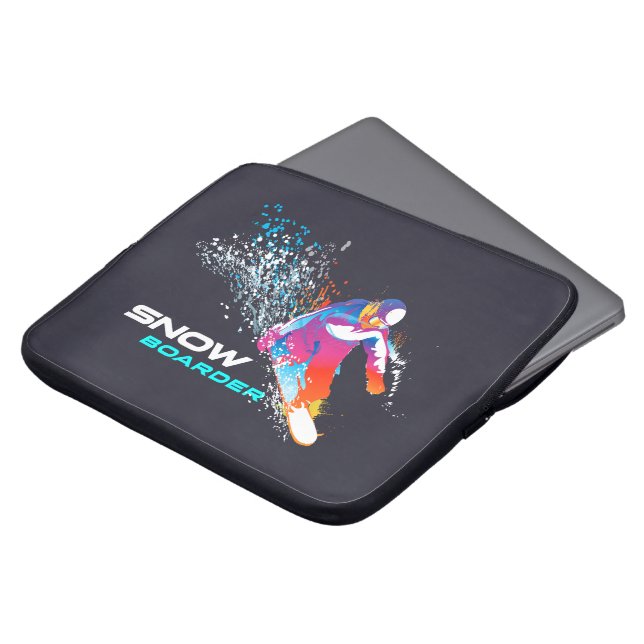 snowboarden | laptophoes tas van 15 inch (Voorkant top)