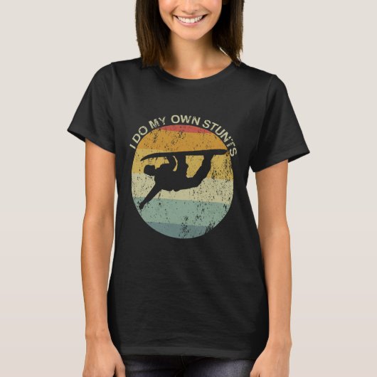 Snowboarden letselbord ik doe mijn eigen stunts B T-shirt (Voorkant)