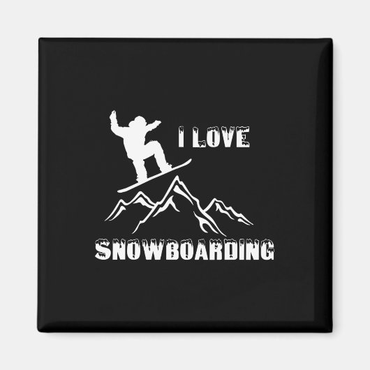 Snowboarden Love Snowboard Magneet (Voorkant)