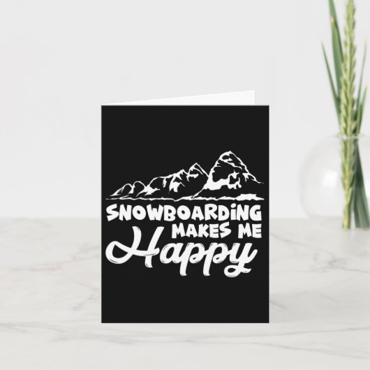 Snowboarden maakt me blij met snowboard 1 kaart (Voorkant)