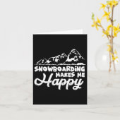 Snowboarden maakt me blij met snowboard 1 kaart (Gele Bloem)
