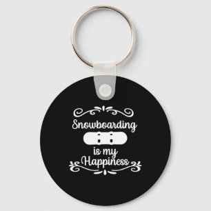 Snowboarden maakt me blij snowboard cadeau sleutelhanger