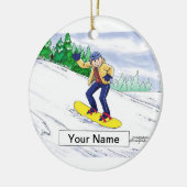 Snowboarden - Mannelijk Keramisch Ornament (Links)