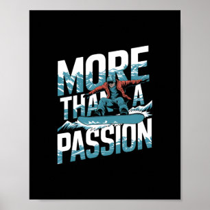 Snowboarden meer dan een pion extreme sport design poster