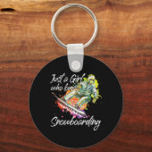 Snowboarden meisje gewoon een meisje dat houdt van sleutelhanger (Voorkant)