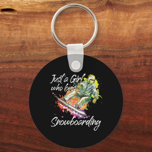 Snowboarden meisje gewoon een meisje dat houdt van sleutelhanger (Voorkant)