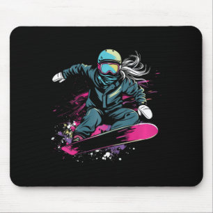 Snowboarden meisje grafisch muismat