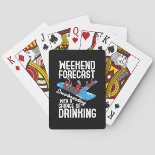 Snowboarden Met Een Kans Op Drinken Pokerkaarten