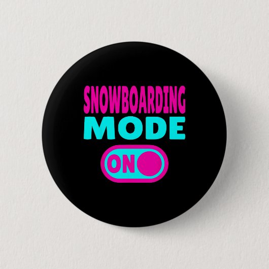 Snowboarden Mode aan – Wintersport Ronde Button 5,7 Cm (Voorkant)