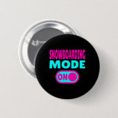 Snowboarden Mode aan – Wintersport Ronde Button 5,7 Cm (Voorkant /achterkant)