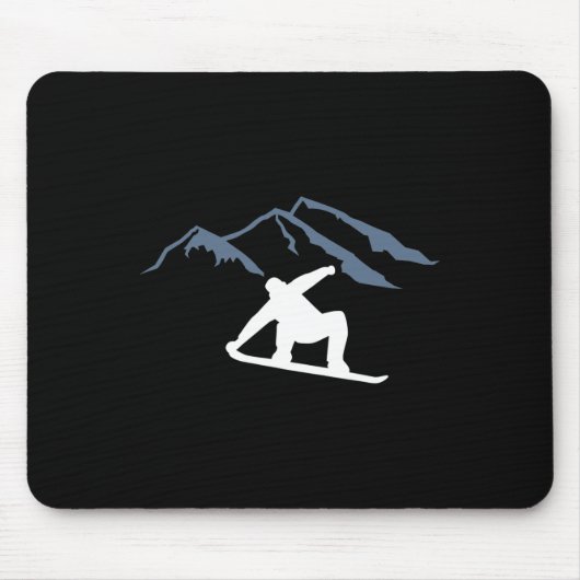 Snowboarden Mountains Muismat (Voorkant)