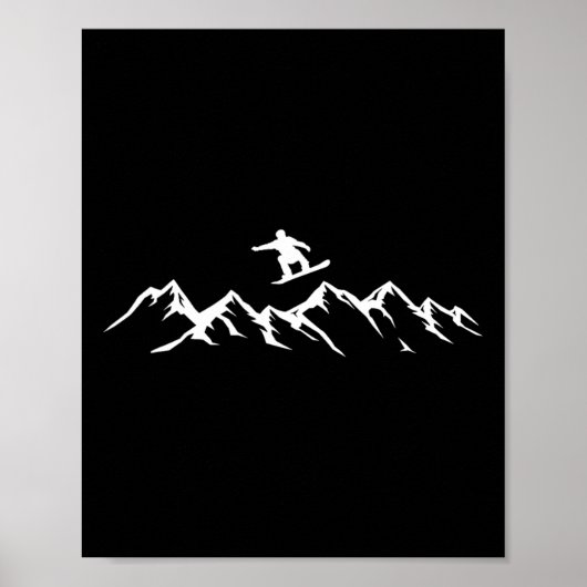 Snowboarden Mountains Snowboarder Poster (Voorkant)