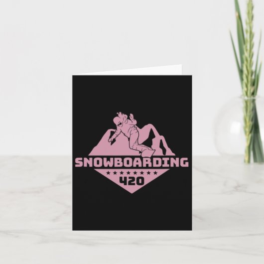 Snowboarden Mountains Snowboarder W Kaart (Voorkant)