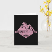 Snowboarden Mountains Snowboarder W Kaart (Gele Bloem)