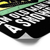 Snowboarden Oude Man Gepensioneerde Snowboarder Ho Poster (Hoek)