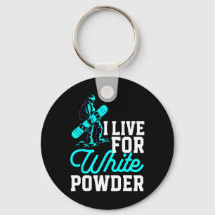 Snowboarden outfit Ik leef voor White Powder Snowb Sleutelhanger