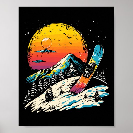 Snowboarden Portret Wintersport Poster (Voorkant)